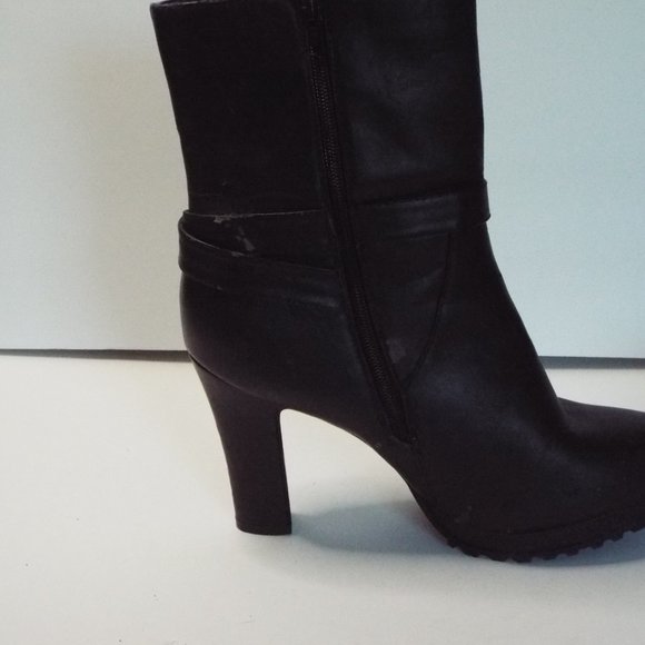 Pre-Owned Lane Bryant Womans Size 10 Wide Black Zip Up Round Toe Ankle Boots - Picture 10 of 10